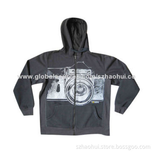 Men's pullover hoodies with silkscreen print logo, OEM brand is available